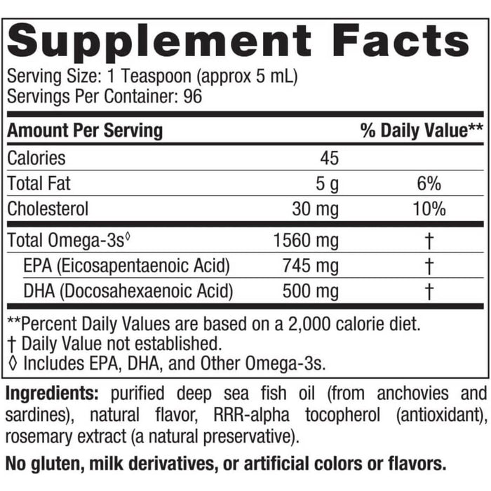 Nordic Naturals Omega-3 1,560mg Lemon Flavour 16 fl oz | Premium Supplements at MYSUPPLEMENTSHOP