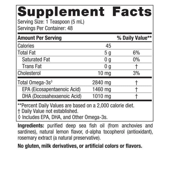 Nordic Naturals Ultimate Omega-3 2,840mg Liquid 8 fl oz (Lemon) | Premium Supplements at MYSUPPLEMENTSHOP