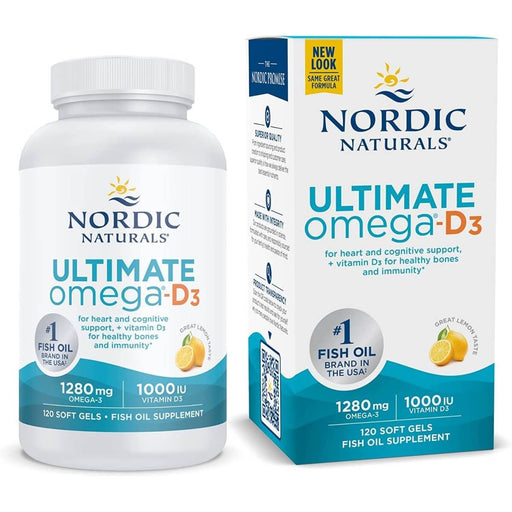 Nordic Naturals Ultimate Omega-D3 1280mg 120 Softgels (Lemon) | Premium Supplements at MYSUPPLEMENTSHOP
