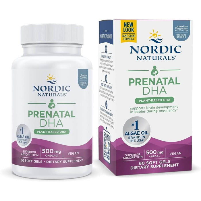 Nordic Naturals Vegan Prenatal DHA 500mg Omega-3 60 Softgels | Premium Supplements at MYSUPPLEMENTSHOP