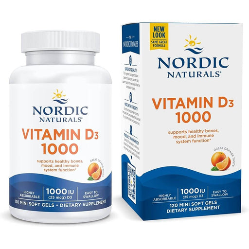 Nordic Naturals Vitamin D3 1000iu 120 Mini Softgels (Orange) | Premium Supplements at MYSUPPLEMENTSHOP