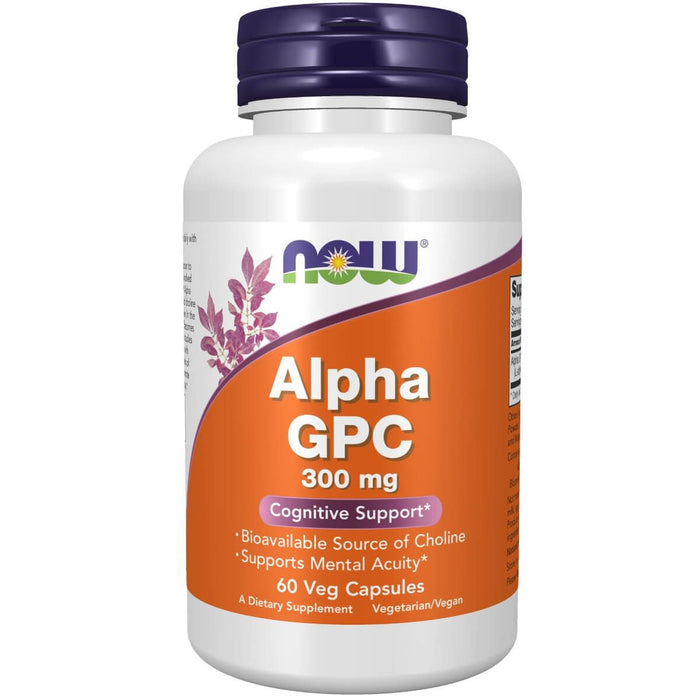 NOW Foods Alpha GPC 300 mg 60 Veg Capsules | Premium Supplements at MYSUPPLEMENTSHOP