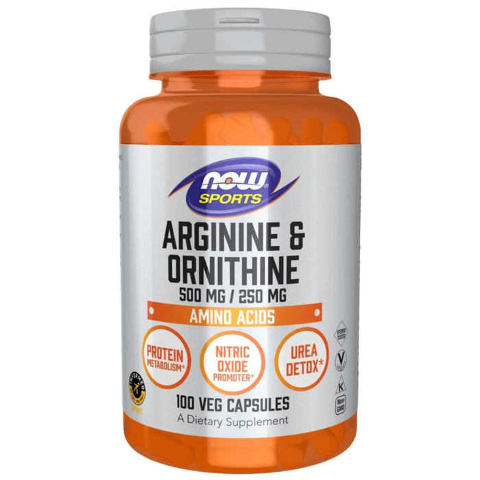 NOW Foods Arginine & Ornithine 500/250 mg 100 Veg Capsules