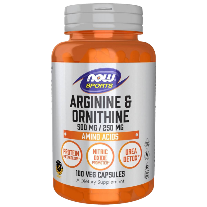 NOW Foods Arginine & Ornithine 500/250 mg 100 Veg Capsules