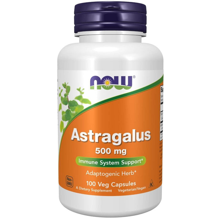 NOW Foods Astragalus 500 mg 100 Capsules - Health and Wellbeing at MySupplementShop by NOW Foods