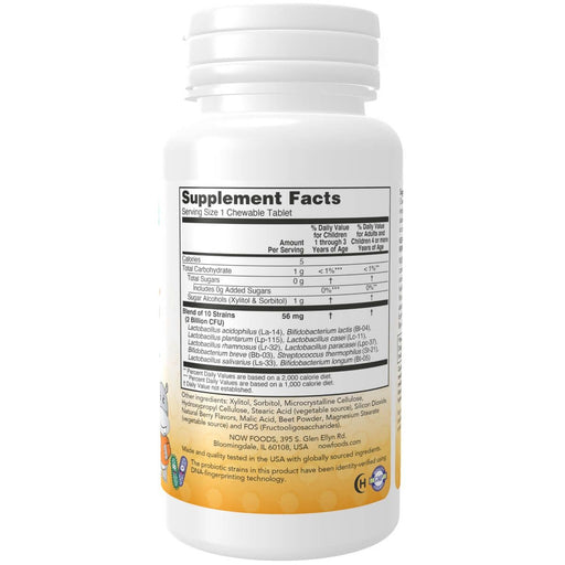 NOW Foods BerryDophilus 60 Berry Flavoured Chewables | Premium Supplements at MYSUPPLEMENTSHOP