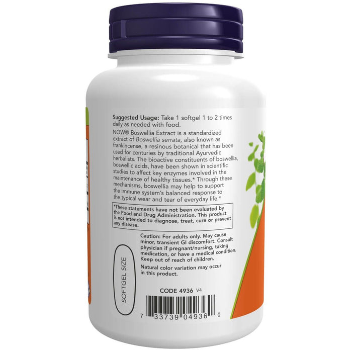 NOW Foods Boswellia Extract 500 mg 90 Softgels - Health and Wellbeing at MySupplementShop by NOW Foods