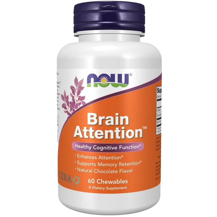 NOW Foods Brain Attention 60 Chewable Tablets