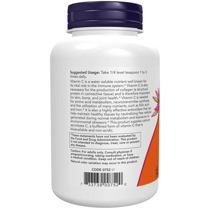 NOW Foods Calcium Ascorbate Powder 8oz | Premium Supplements at MYSUPPLEMENTSHOP