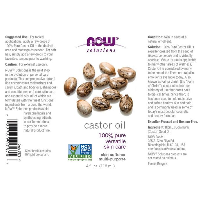 NOW Foods Castor Oil 4oz (118ml) | Premium Supplements at MYSUPPLEMENTSHOP