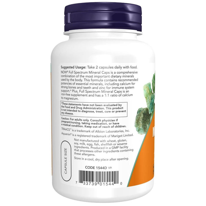 NOW Foods Full Spectrum Mineral Caps 120 Veg Capsules | Premium Supplements at MYSUPPLEMENTSHOP