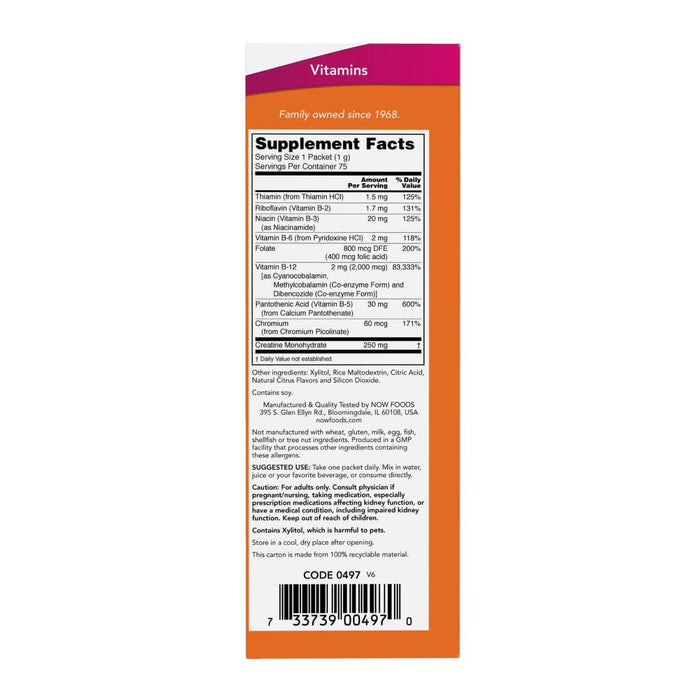 NOW Foods Instant Energy B-12 2,000 mcg 75 Packets (2.65oz) | Premium Supplements at MYSUPPLEMENTSHOP
