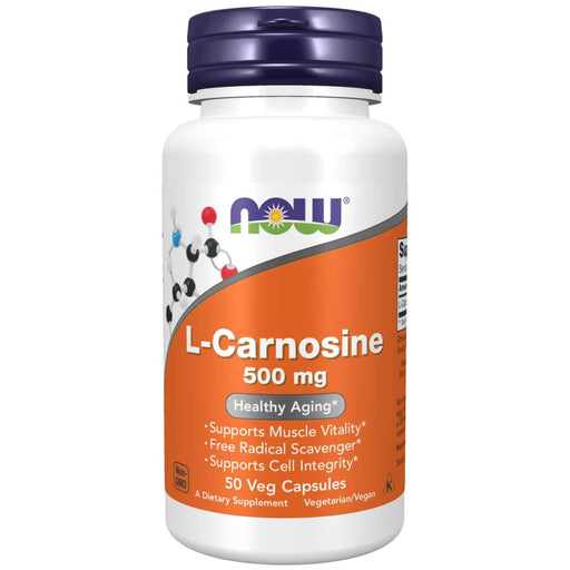 NOW Foods L-Carnosine 500 mg 50 Veg Capsules | Premium Supplements at MYSUPPLEMENTSHOP