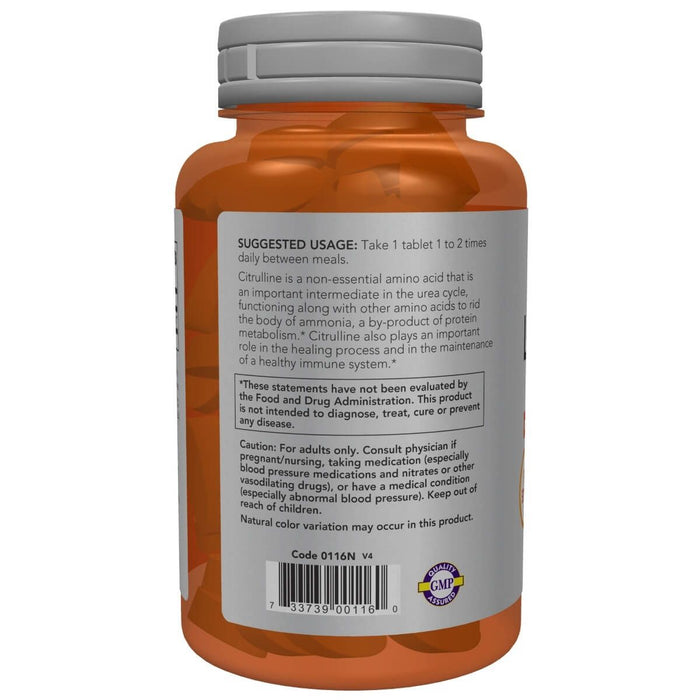 NOW Foods L-Citrulline Extra Strength 1,200 mg 120 Tablets | Premium Supplements at MYSUPPLEMENTSHOP