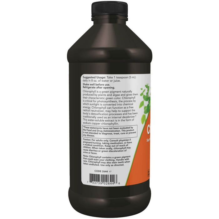 NOW Foods Liquid Chlorophyll Mint Flavour 16oz | Premium Supplements at MYSUPPLEMENTSHOP