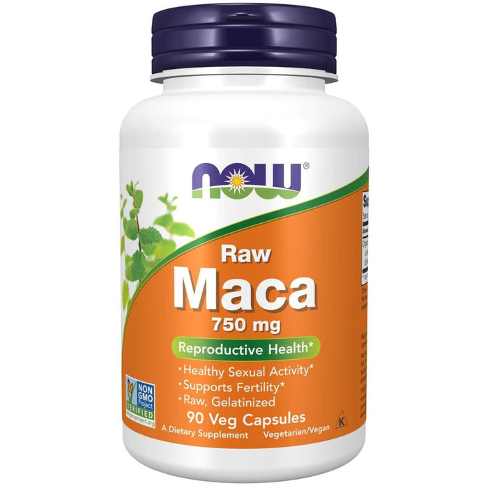 NOW Foods Maca (Lepidium meyenii) 750 mg Raw 90 Veg Capsules - Sexual Health at MySupplementShop by NOW Foods