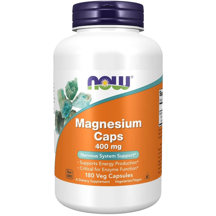 NOW Foods Magnesium 400 mg 180 Veg Capsules