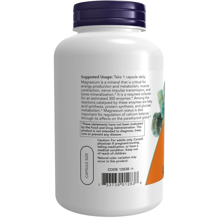 NOW Foods Magnesium 400 mg 180 Veg Capsules - Vitamins & Minerals at MySupplementShop by NOW Foods