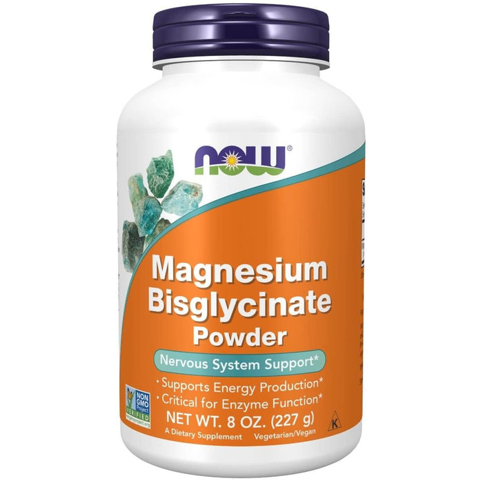 NOW Foods Magnesium Bisglycinate Powder 8oz - Vitamins & Minerals at MySupplementShop by NOW Foods