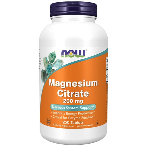 NOW Foods Magnesium Citrate 200 mg 250 Tablets | Premium Supplements at MYSUPPLEMENTSHOP