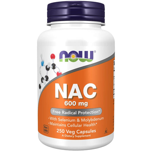 NOW Foods NAC-Acetyl Cysteine 600mg 250 Veggie Capsules | Premium Supplements at MYSUPPLEMENTSHOP