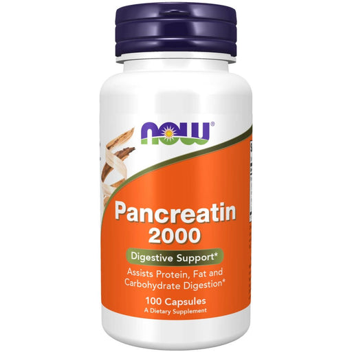 NOW Foods Pancreatin 2000 (100 Capsules) | Premium Supplements at MYSUPPLEMENTSHOP