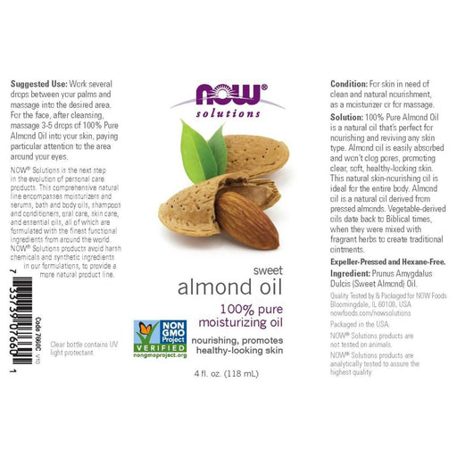 NOW Foods Sweet Almond Oil 4oz | Premium Supplements at MYSUPPLEMENTSHOP