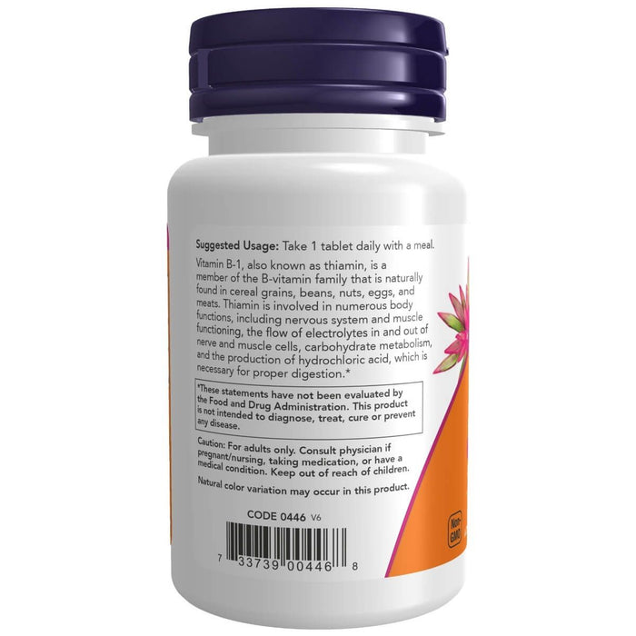 NOW Foods Vitamin B-1 100 mg 100 Tablets - Vitamins & Minerals at MySupplementShop by NOW Foods