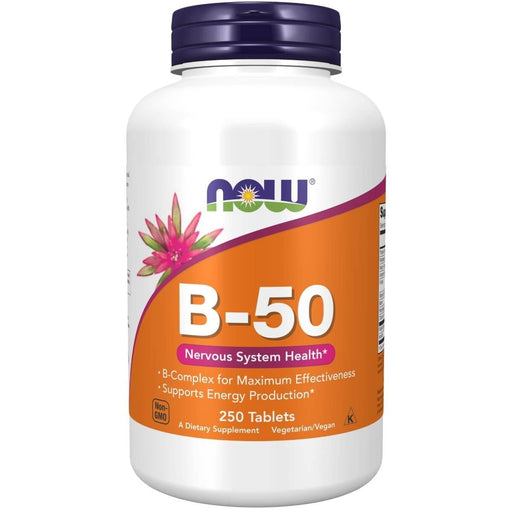 NOW Foods Vitamin B-50 mg 250 Tablets | Premium Supplements at MYSUPPLEMENTSHOP