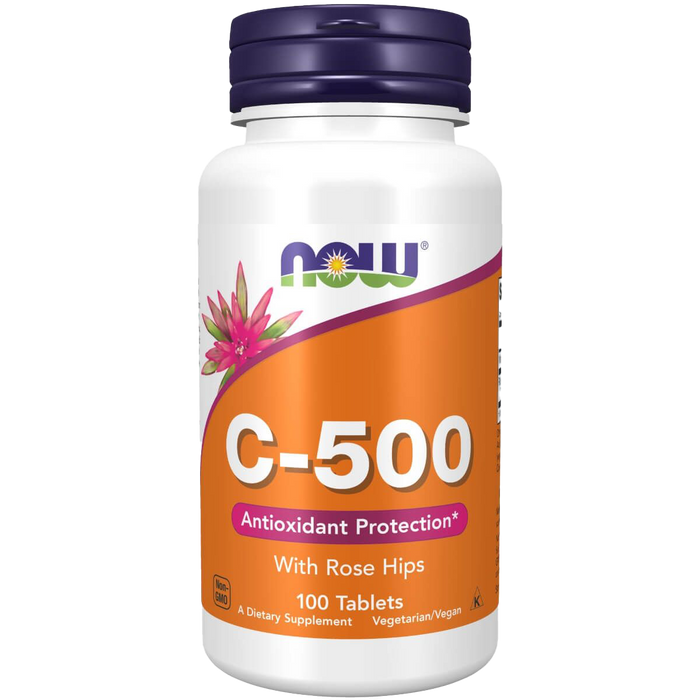 NOW Foods Vitamin C-500 with Rose Hips 100 Tablets