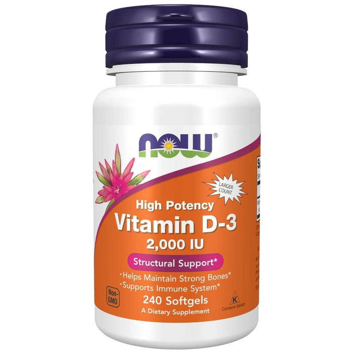 NOW Foods Vitamin D-3 2,000 IU 240 Softgels | Premium Supplements at MYSUPPLEMENTSHOP