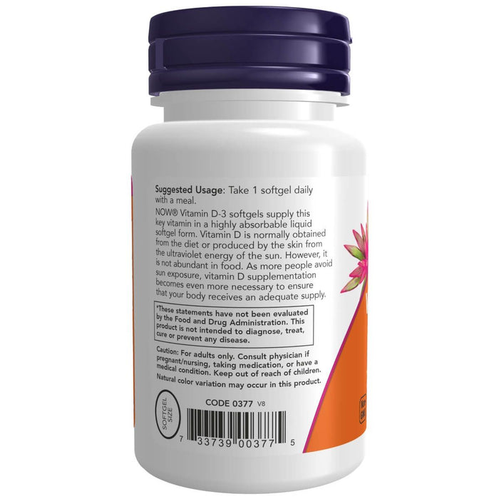 NOW Foods Vitamin D-3 2,000 IU 240 Softgels | Premium Supplements at MYSUPPLEMENTSHOP