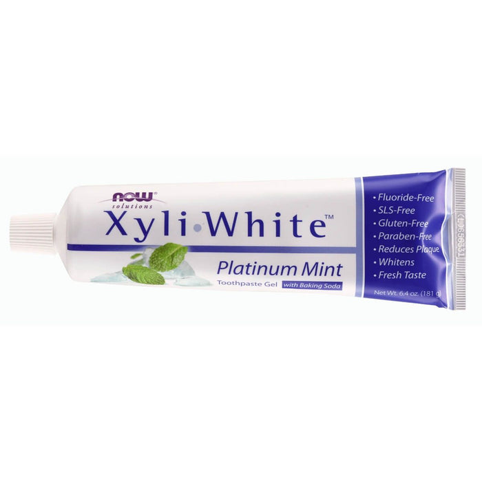 NOW Foods Xyliwhite Toothpaste Gel Platinum Mint 6.4oz - Health and Wellbeing at MySupplementShop by NOW Foods