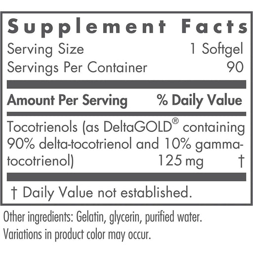 Nutricology Delta-Fraction Tocotrienols 125mg 90 Softgels | Premium Supplements at MYSUPPLEMENTSHOP