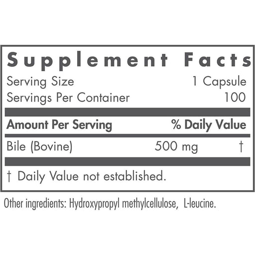 Nutricology Ox Bile 500mg 100 Capsules | Premium Supplements at MYSUPPLEMENTSHOP