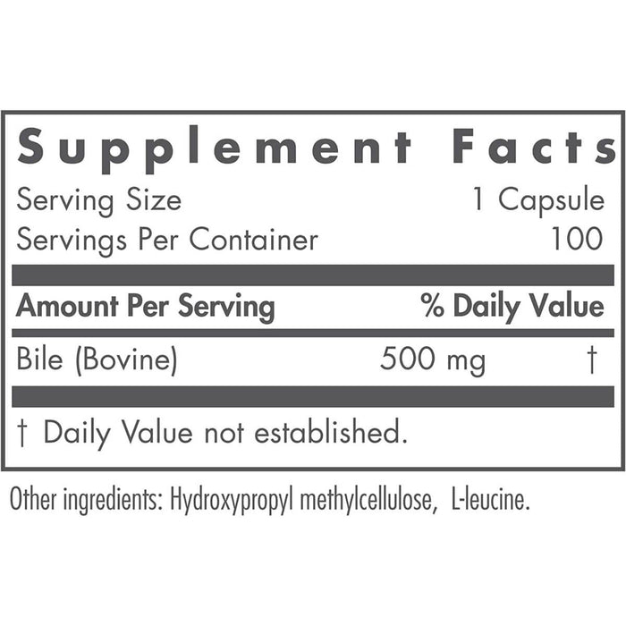 Nutricology Ox Bile 500mg 100 Capsules - Liver Support at MySupplementShop by Optimox