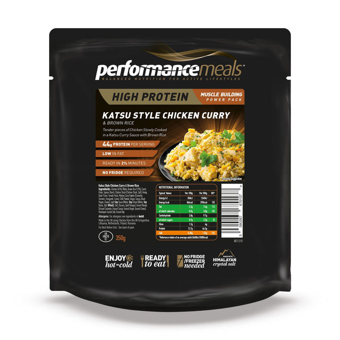 Performance Meals Protein Meal Pouch 350g Katsu Style Chicken Curry & Brown Rice