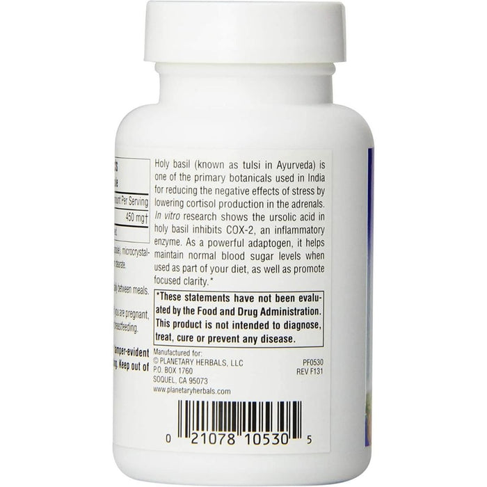 Planetary Herbals Holy Basil Extract 450mg 120 Capsules - Heart Health at MySupplementShop by Planetary Herbals