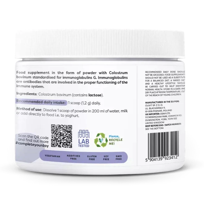 Osavi Colostrum Powder 1200mg 100g at the cheapest price at MYSUPPLEMENTSHOP.co.uk