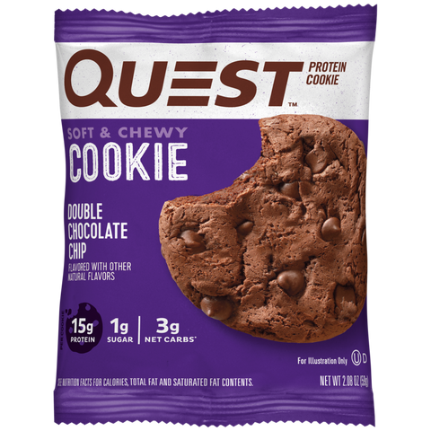 Quest Nutrition Cookie 12x59g Double Chocolate Chip - Protein Bars at MySupplementShop by Quest Nutrition