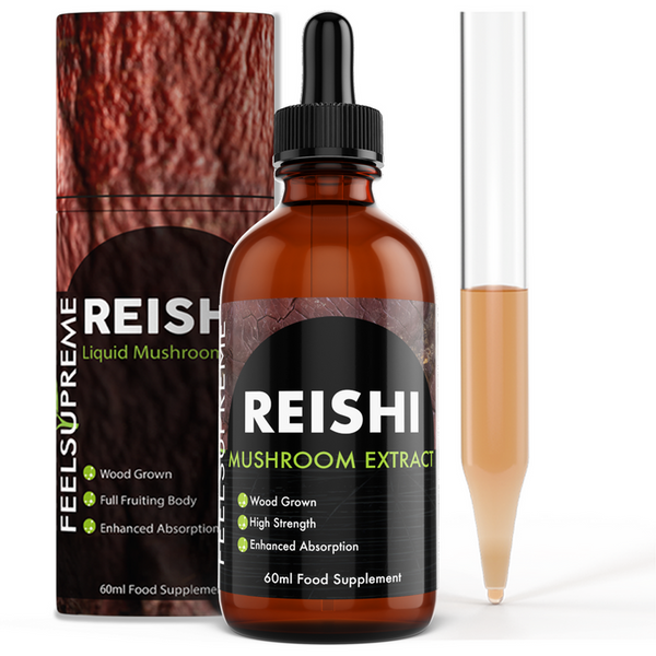 Feel Supreme Reishi Mushroom Liquid | High Strength Tincture for Wellbeing 60ml - Sports Supplements at MySupplementShop by Feel Supreme