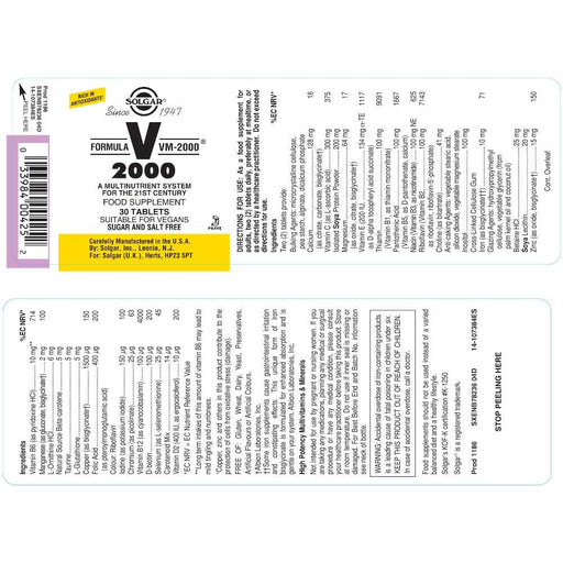 Solgar Formula VM-2000 Tablets Pack of 60 at MySupplementShop.co.uk