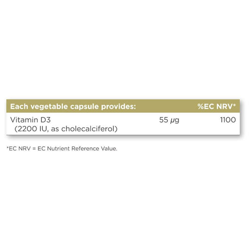 Solgar Vitamin D3 (Cholecalciferol) 2200 IU (55 Âµg) Vegetable Capsules Pack of 50 at MySupplementShop.co.uk