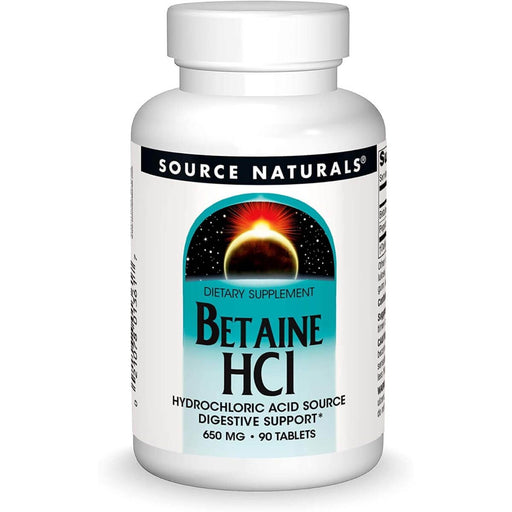 Source Naturals Betaine HCl 650mg 90 Tablets | Premium Supplements at MYSUPPLEMENTSHOP