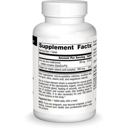 Source Naturals Optizinc 30mg 120 Tablets | Premium Supplements at MYSUPPLEMENTSHOP