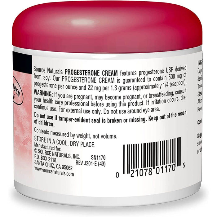 Source Naturals Progesterone Cream 4oz - Menopause at MySupplementShop by Source Naturals