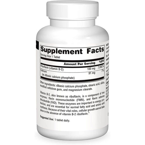 Source Naturals Vitamin B-2 100mg 100 Tablets | Premium Supplements at MYSUPPLEMENTSHOP