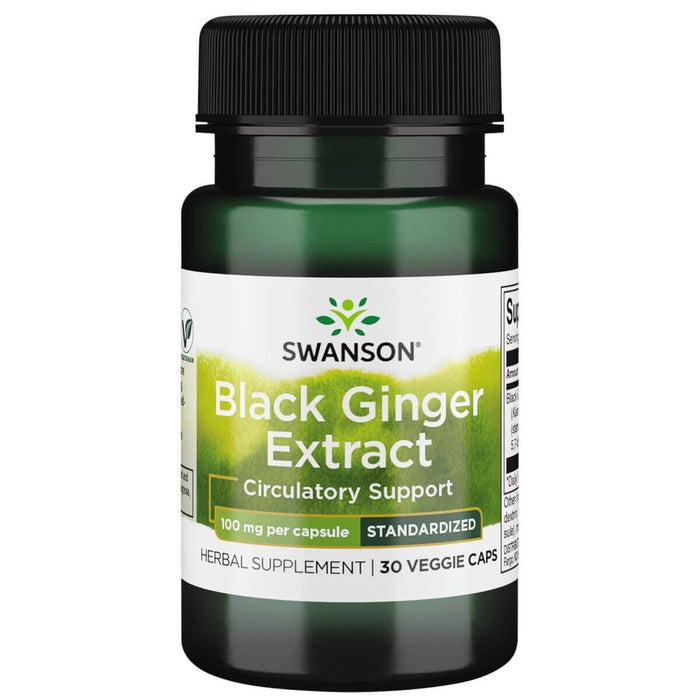 Swanson Black Ginger Extract 100mg 30 Veggie Capsules | Premium Supplements at MYSUPPLEMENTSHOP