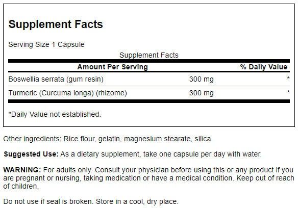Swanson Boswellia and Curcumin 60 Capsules | Premium Supplements at MYSUPPLEMENTSHOP