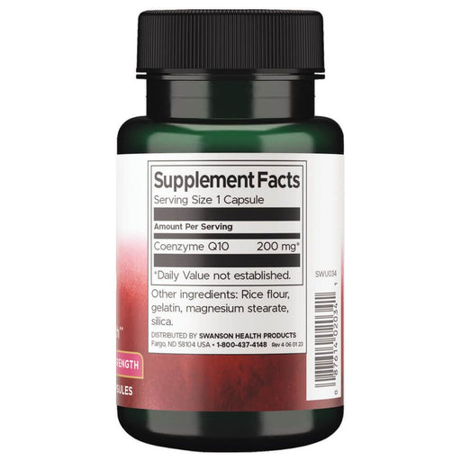 Swanson Coq10 Maximum Strength 200 mg 30 Capsules | Premium Supplements at MYSUPPLEMENTSHOP.co.uk